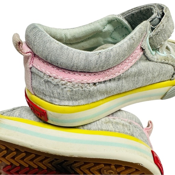 See‎ Kai Run Toddler Size 5 Rainbow Gray Sneakers Hook & Loop Strap - Picture 11 of 12